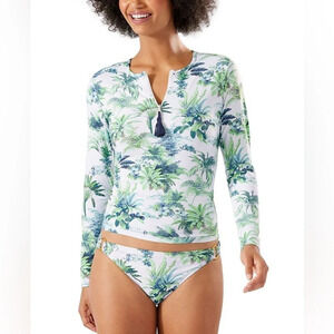 NWT Tommy Bahama Palm Modern Rash Guard in White XS